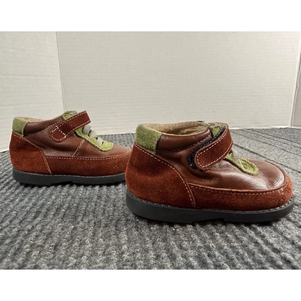 See Kai Run Kids Brown Leather Suede High Top Sneakers Size 3 Hook Loop Strap